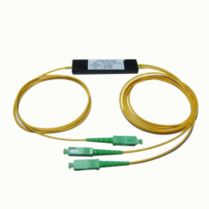 1×2 PLC Fiber Splitter ABS Box With Connector SC/ST/FC/LC 2.0mm cable 1 length