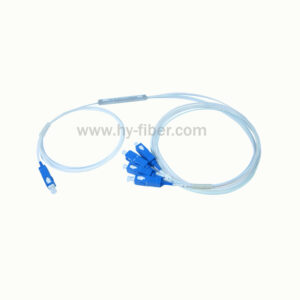 1×4 PLC Fiber Splitter LGX Box With Connector SC/ST/FC/LC outgoing 0.9mm cable 1m Length