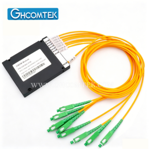 6CH  Single Fiber CWDM MUX/DEMUX ABS Box Package, 1 Meter 2.0mm Fiber Patch Cord, Optional SC/APC or LC/UPC Connector